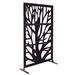 e-Joy 6.5 ft. H x 4 ft. W Laser Cut Metal Fence Panel Metal in Black | 76 H x 48 W x 2 D in | Wayfair 3LMP107TreeinOne_B(StandCombo)