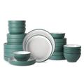Christian Siriano Larosso 24-Piece Dinnerware Set w/ Dinner Bowls & Pasta Bowls, Stoneware Ceramic/Earthenware/Stoneware in Blue | Wayfair