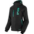 FXR Fresh 2023 Ladies Snowmobile Jacket, black-green, Size 40 for Women