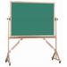 AARCO Reversible Free Standing Chalkboard Porcelain/Wood in Black/Brown/Green | 42 H x 60 W x 0.5 D in | Wayfair RS4260G