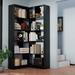 Ebern Designs Princesa Corner Bookcase Wood in Black | 78.7 H x 25.6 W x 11 D in | Wayfair D461C96618314B2BB8696C1E654A6672