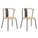 17 Stories Gerre Stacking Side Chair Wood in Black/Brown | 30.3 H x 22.4 W x 18.5 D in | Wayfair 271BBD935E244EA287FE82A080AB065F