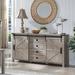 Gracie Oaks Texola 60" W Farmhouse Chest of Drawers, Bedroom Dresser w/ 4 Drawers & Sliding Barn Doors in Brown | Wayfair