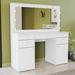 Hokku Designs Fazia Vanity Wood in Brown/White | 61 H x 56.3 W x 20.07 D in | Wayfair A6569DED897D44F49356387F8144FF0F