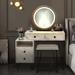 Corrigan Studio® Aneesia Vanity Wood in Brown/White | 30 H x 31.5 W x 16 D in | Wayfair B9A18895041E480D93898FED7C8F1EBC