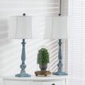 One Allium Way® Alijah Table Lamp Fabric in Blue/White | 27.5 H x 14 W x 14 D in | Wayfair 0BC5AD37508A4DC2BA4538FB13FE07DB