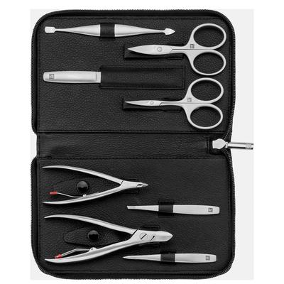 ZWILLING Beauty Maniküre Pediküre Set 8tlg. mit Nagelschere, Leder, Schwarz Nagelpflegeset