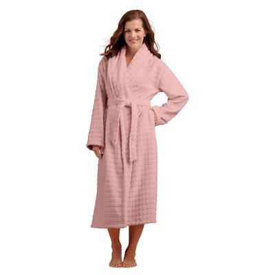 Women's Plush Wrap Robe (Size L/X) Blush, Polyester