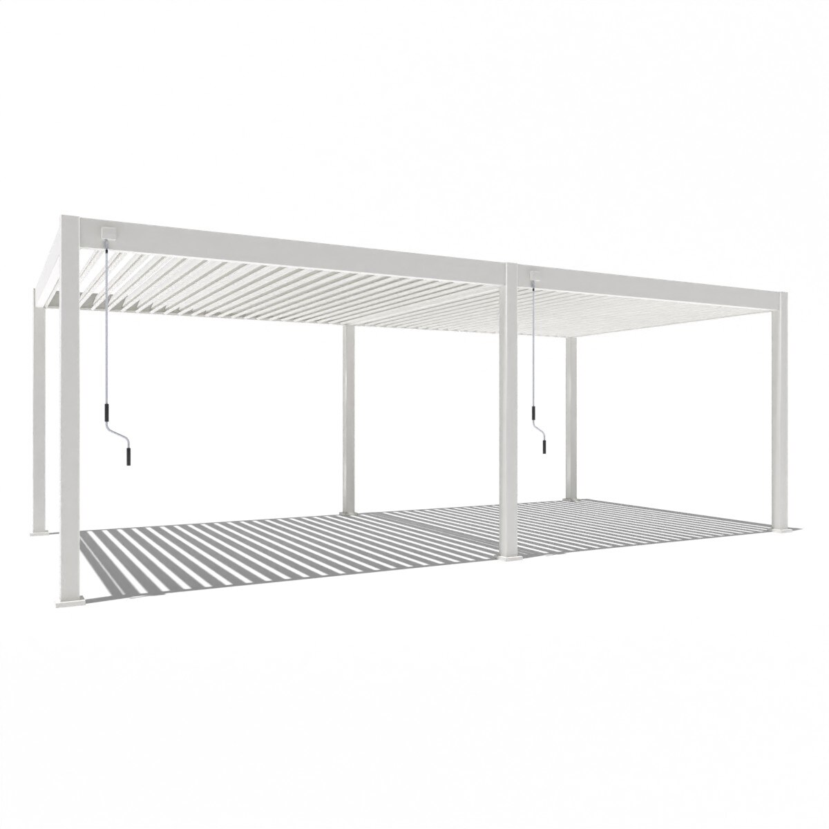 Weide Deluxe | Pergola Voll Aluminium freistehend | 3,6 x 7,2 M | Lamellendach weiß Image