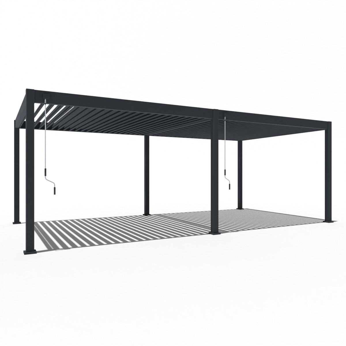 Weide Deluxe | Pergola Voll Aluminium freistehend | 3,6 x 7,2 M | Lamellendach anthrazit Image