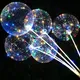 Handle Led Balloon With Sticks Luminous Transparent Helium Bobo Ballons Wedding Birthday Party