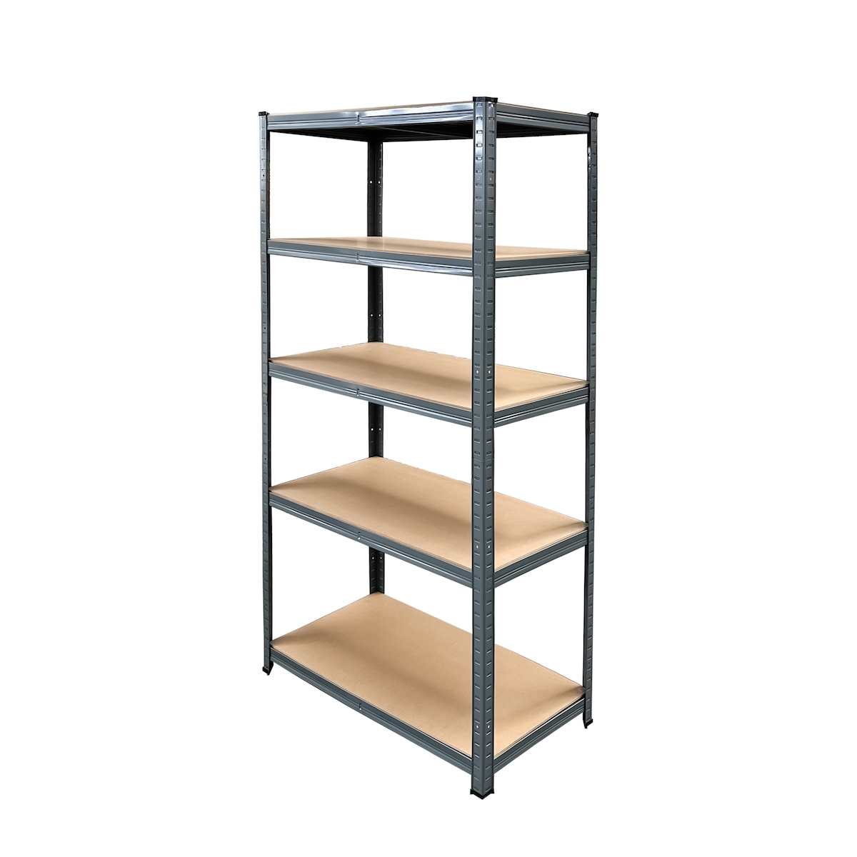 aro Schwerlastregal, Metall, 90 x 45 x 180 cm, 5 Böden, 175 kg Tragkraft je Boden, Stecksystem, grau Image
