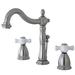 Elements of Design Heritage Widespread Bathroom Faucet w/ Double Porcelain Cross Handles, Stainless Steel in Gray | Wayfair EB1978PX