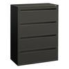 HON Brigade 4-Drawer Lateral Filing Cabinet Metal/Steel in Gray/Black | 52.5 H x 42 W x 18 D in | Wayfair H794.L.S