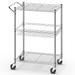 Costway 3-Tier Utility Cart Heavy Duty Wire Rolling Cart w/Handle Bar - See Details