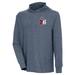 Men's Antigua Heather Navy Philadelphia 76ers Saga Long Sleeve Hoodie T-Shirt