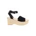 Dolce Vita Wedges: Espadrille Platform Boho Chic Black Print Shoes - Women's Size 9 1/2 - Open Toe