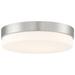 Roma 18" Wide Brushed Steel LED Flush Mount with Opal Shade