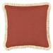 Fringed 20 inch Square Pillow - Select Colors - Canvas Persimmon Sunbrella, White - Ballard Designs Canvas Persimmon Sunbrella - Ballard Designs