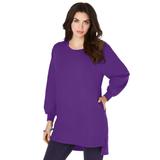 Plus Size Women's Blouson Sleeve High-Low Sweatshirt by Roaman's in Purple Orchid (Size 14/16)