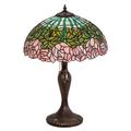 Meyda Lighting Cabbage Rose 23" Table Lamp Glass/Metal in Brown | 23 H x 16 W x 16 D in | Wayfair 31143