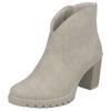 Ankleboots RIEKER, Damen, Gr. 41, grau (beige), Nubuklederimitat, unifarben, elegant, Schuhe Ankleboots Stiefelette, Stiefelette, Plateauboots, Blockabsatz, in eleganter Optik