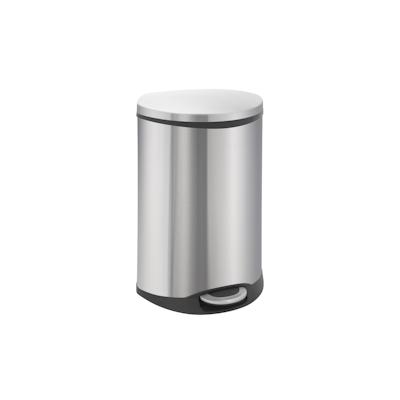 PROREGAL Auffallender muschelförmiger Treteimer | 50 Liter, HxBxT 69x45x40,6cm Edelstahl / Silber Image