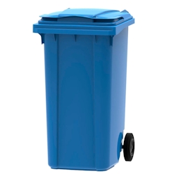 PROREGAL Premium 2-Rad-Mülltonne MGB | 240 Liter, HxBxT 107,9x58,3x73,7cm | HDPE-Kunststoff | Blau Image