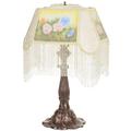 Meyda Lighting Reverse Painted Roses 24" Table Lamp Metal/Fabric in Brown/Gray | 24 H x 18 W x 11 D in | Wayfair 20286