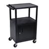 Luxor Tuffy Open Shelf Endura Equipment AV Cart w/ Locking Cabinet Plastic in Black | 42 H x 24 W x 18 D in | Wayfair LE42C-B