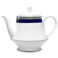 Noritake Crestwood Cobalt Platinum Teapot, 38 OZ. Porcelain China/Ceramic in Blue/Gray/White | 7.25 H x 6 W x 6 D in | Wayfair 4170-427