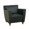 Office Star Products 32" W Leather Seat Reception Chair w/ Wood Frame Wood/Leather in Gray/Brown | 30.75 H x 32 W x 33.5 D in | Wayfair SL8471