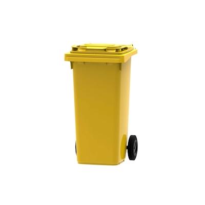 PROREGAL Premium 2-Rad-Mülltonne MGB | 120 Liter, HxBxT 97,4x47,9x55,5cm | HDPE-Kunststoff | Gelb Image
