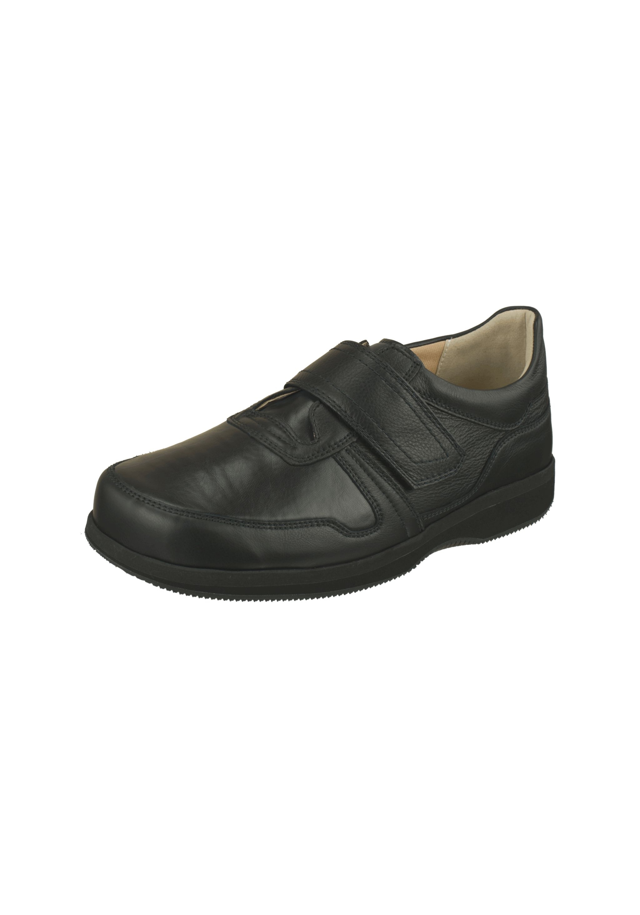 Klettschuh NATURAL FEET "Korbin XL", Herren, Gr. 44, schwarz, Leder, Synthetik, Schuhe Klettschuh, mit atmungsaktivem Innenfutter
