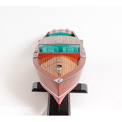 Old Modern Handicrafts Chris Craft Painted Model Boat Wood in Brown, Size 10.0 H x 32.0 W x 9.0 D in | Wayfair B060