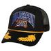 Men's Mitchell & Ness Black Philadelphia 76ers Hardwood Classics Gold Leaf Mesh Trucker Snapback Hat
