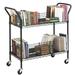 Safco Products Company Double-Sided Book Cart Metal in Black | 44 H x 40.25 W x 18.75 D in | Wayfair 5333BL