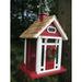 Home Bazaar Holiday Offerings Christmas Cottage Hopper Bird Feeder Wood in Red | 10 H x 6 W x 7 D in | Wayfair HB-9033CRS
