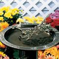 Whitehall Products Hummingbird Sundial Birdbath 12.0 H x 12.0 W in green in Verdigris | 12" H X 12" W | Wayfair 00568