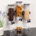 Zevro Triple Canister Cereal Dispenser Plastic in Black/Brown | 16.38 H x 15.25 W x 5.75 D in | Wayfair KCH-06139