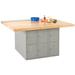 Shain Four Station 64"W Wood Top Workbench Wood/Steel in Brown/Gray | 33.25 H x 64 W x 54 D in | Wayfair WB12- 0V