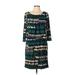 Tiana B. Casual Dress - Shift: Green Graphic Dresses - Women's Size 10