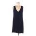 Madewell Casual Dress - Shift Plunge Sleeveless: Blue Print Dresses - New - Women's Size 2X-Small