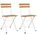 Millwood Pines Patio Folding Chairs Bistro Foldable Chair Steel & Solid Wood Acacia Wood in White | Wayfair 6AEF7524D2BB47319FD9D43E79901CD2