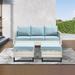 Latitude Run® Nazime 74.02" Wide Outdoor Wicker Patio Sofa w/ Cushions Wicker/Rattan/Olefin Fabric Included in Gray | Wayfair