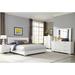 Ivy Bronx Dixie Glossy LED Lighting Panel Bedroom Set_4 Piece in Brown/White | 48.5 H x 86.5 W x 79.5 D in | Wayfair