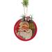 The Holiday Aisle® Gennieve "Joy to the World" w/ Santa Holiday Shaped Ornament Metal in Green/Red/White | 5 H x 4.75 W x 1 D in | Wayfair