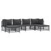 Latitude Run® 6 - Person Seating Group w/ Cushions Wicker/Rattan in Gray/Black | Outdoor Furniture | Wayfair A7B9A209930D4A339180E192F8AF5857