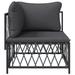 Ebern Designs Moretto 28.3" Wide Outdoor Patio Sofa w/ Cushions Metal in Gray | 26 H x 28.3 W x 28.3 D in | Wayfair