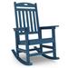 Wildon Home® Waddon Oversized Modern Resin Rocking Adirondack Chair Plastic/Resin in Gray/Blue | 43 H x 27.7 W x 35.4 D in | Wayfair